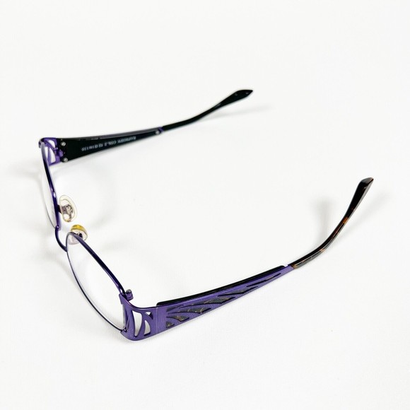 La Matta Rapsody Women Eyeglass Frame Tortoise Purple Metal Cutout 52-16-135 - Picture 13 of 16